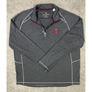Tommy Bahama XL Texas A&M 1/4 Zip Up Pullover Sweatshirt GRAY EUC AGGIES